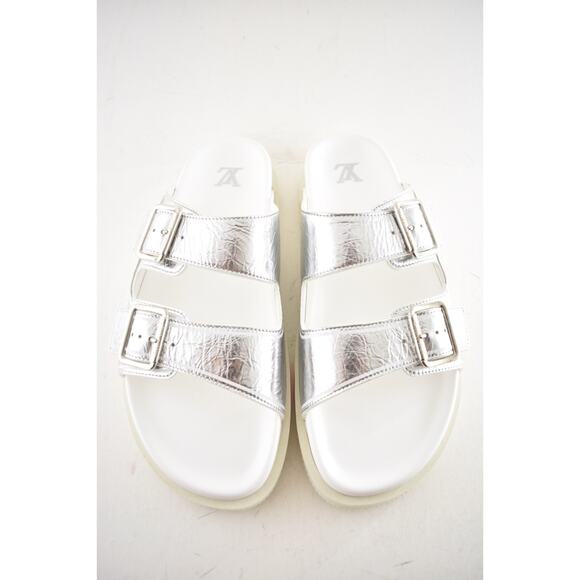 Louis Vuitton Trainer Mule Metallic Silver Buckle Slide Sandal UK 9 US 10 11 - Picture 8 of 16